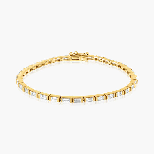 14K Yellow Gold Baguette Tennis Bracelet - B60609902