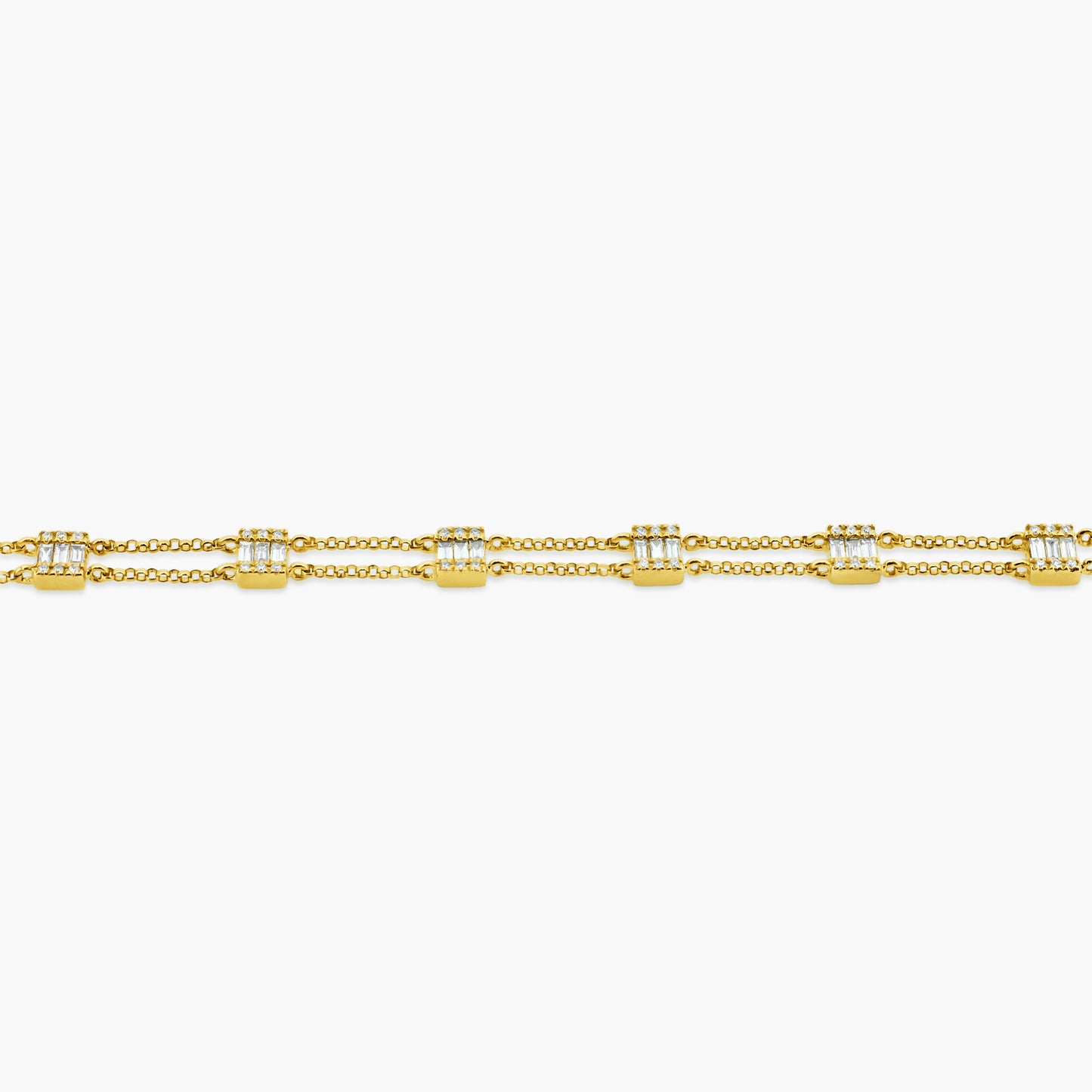 14K Yellow Gold Baguette Bracelet - B60611302-1