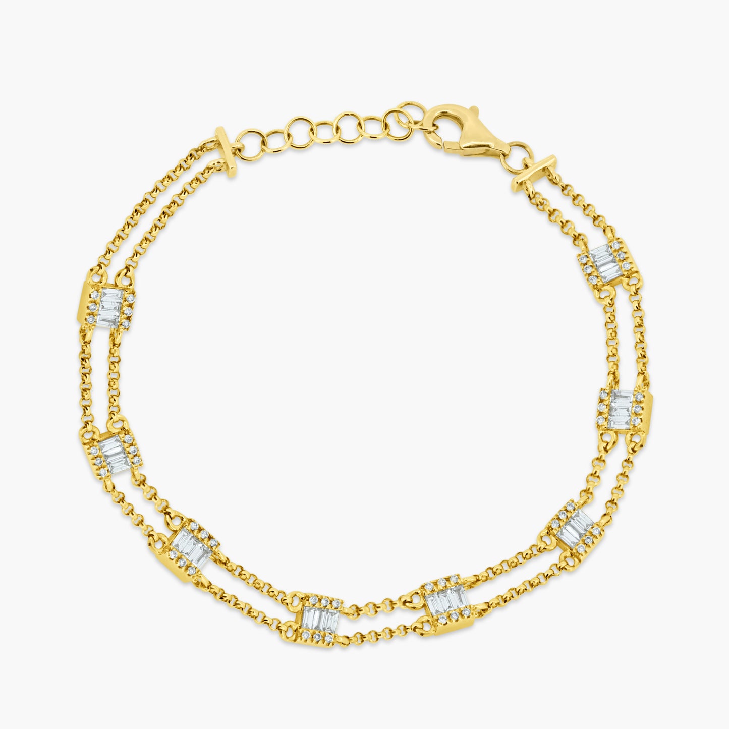 14K Yellow Gold Baguette Bracelet - B60611302-1