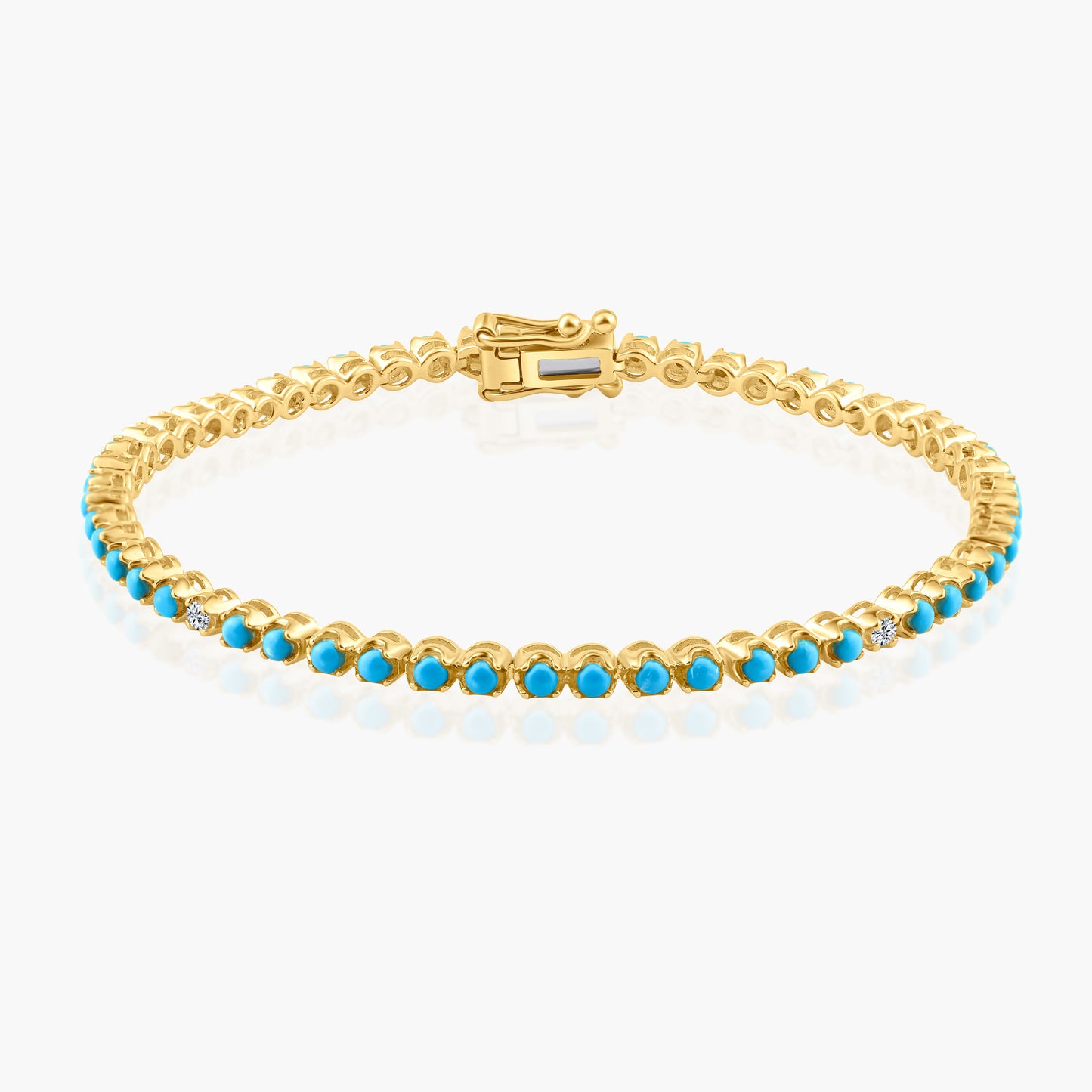 14K Yellow Gold Colored Gemstone Tennis Bracelet - B60615401