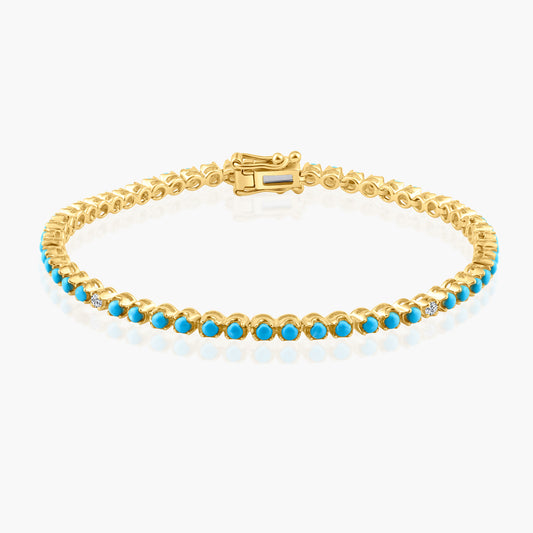 14K Yellow Gold Colored Gemstone Tennis Bracelet - B60615401