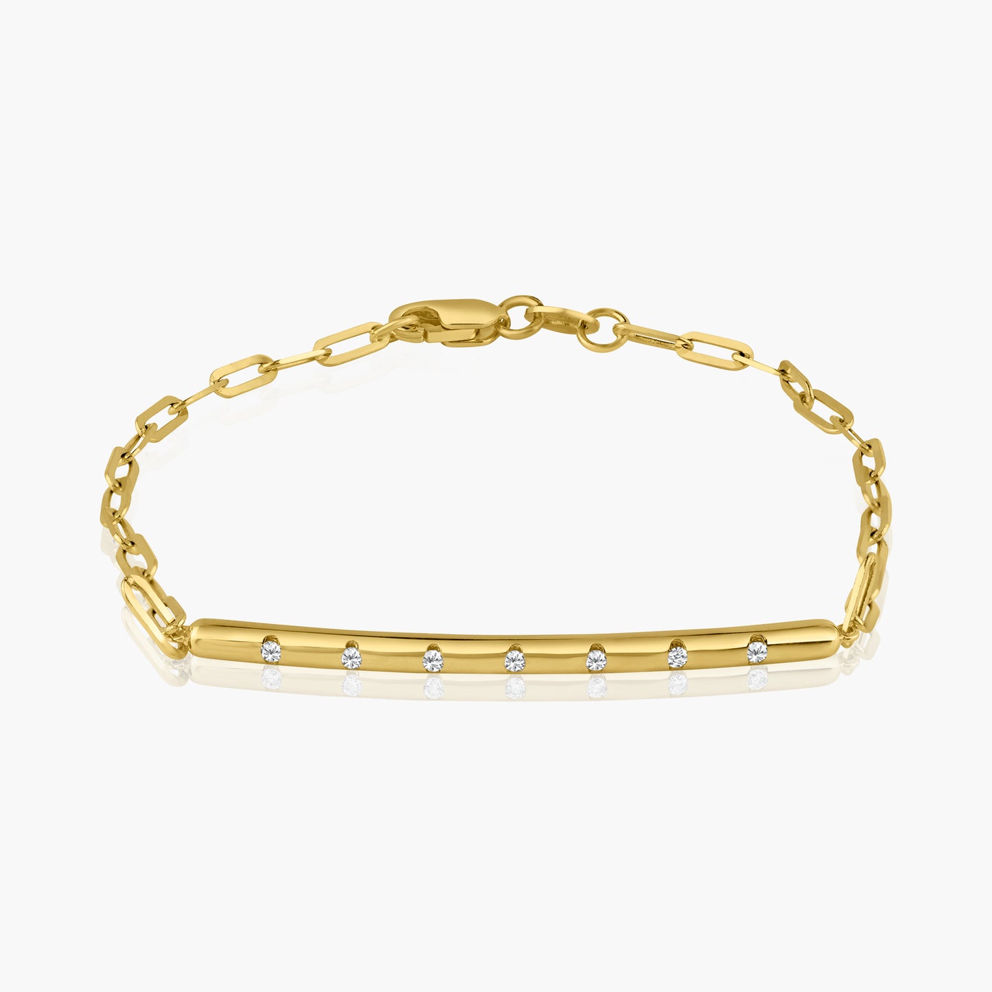 14K Yellow Gold Paper Clip Bracelet - B606168