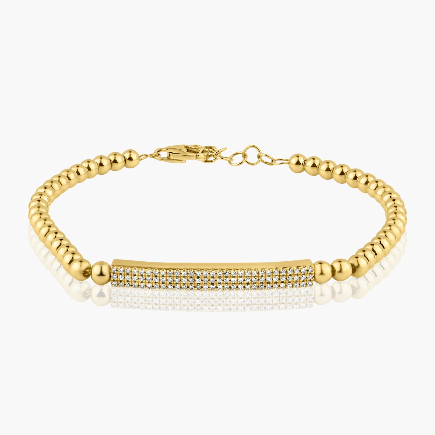 14K Yellow Gold PaveDiamond Bar Bracelet - B60619001