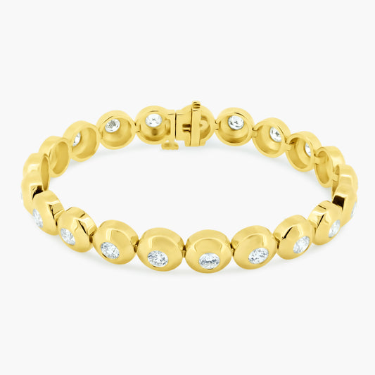 14K Yellow Gold Round Diamond Bracelet-B9435SE