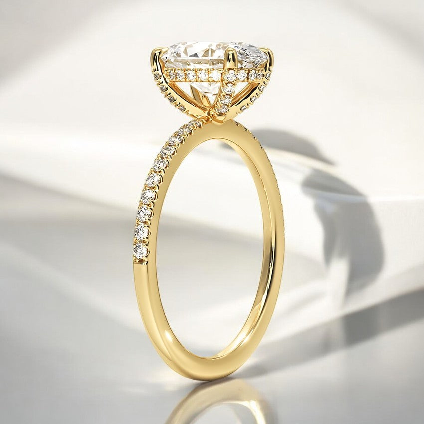 Half-Coverage Lab Grown Diamond Engagement Ring – A Masterpiece of Fine Craftsmanship