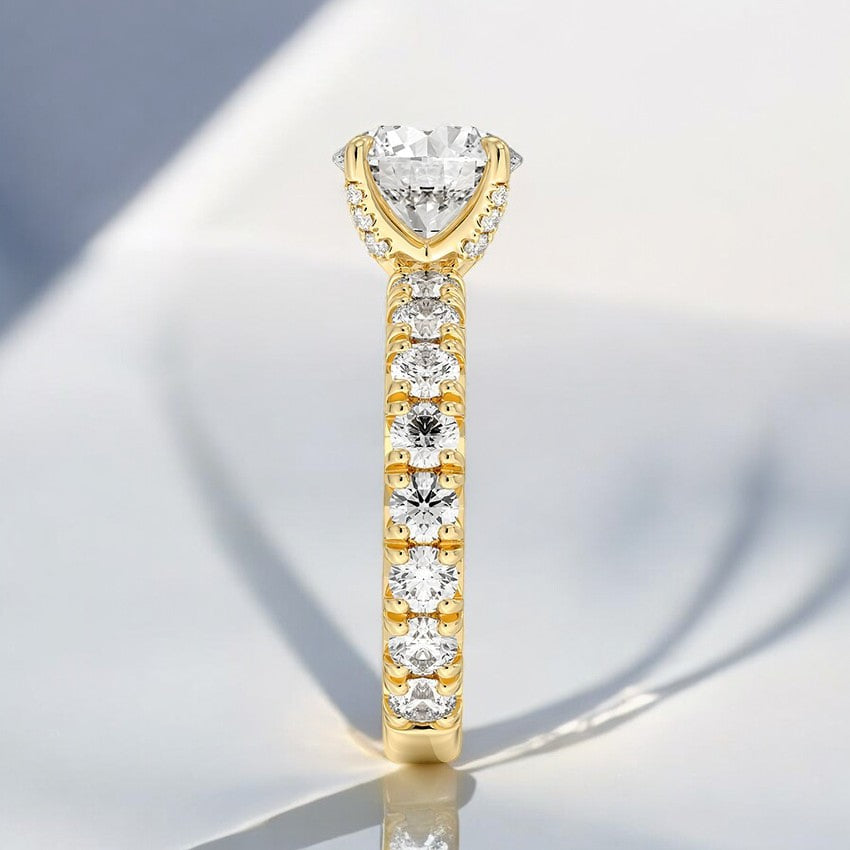 Three-Quarter Coverage Lab Grown Diamond Engagement Ring – Modern Elegance for the Contemporary Bride