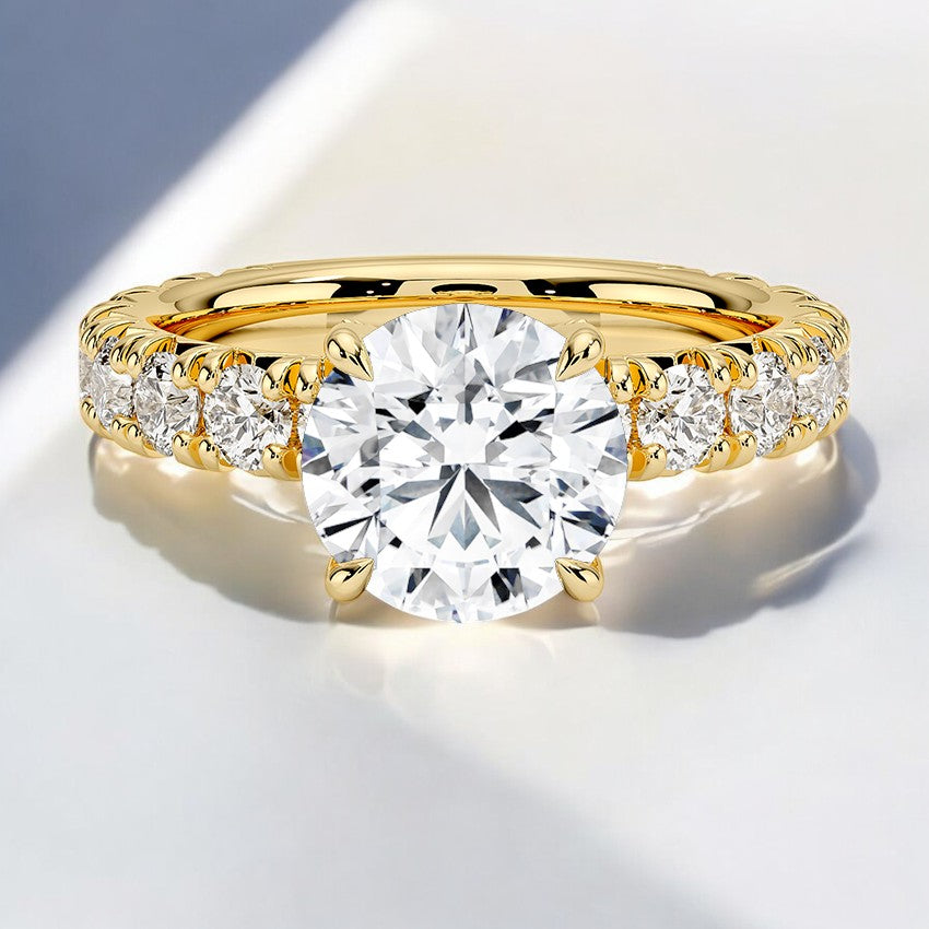 Three-Quarter Coverage Lab Grown Diamond Engagement Ring – Modern Elegance for the Contemporary Bride