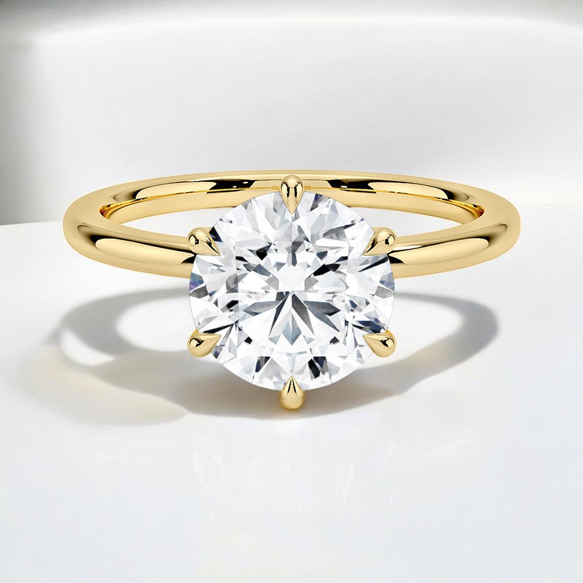 Petal Six Prong Lab Grown Diamond Engagement Ring – Timeless Beauty with a Classic Twist