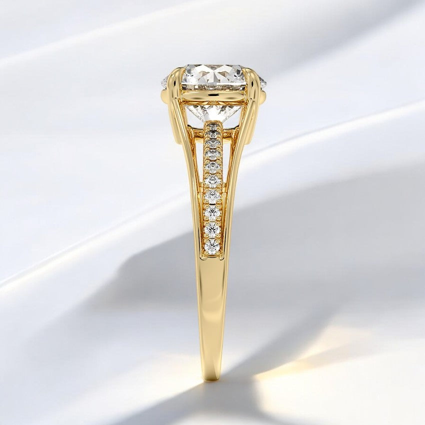 Split Shank Lab Grown Diamond Engagement Ring – Inspired by Nature's Grace