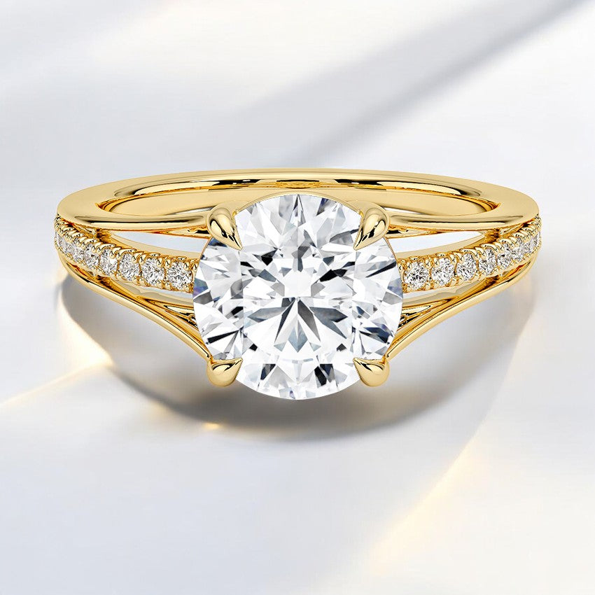 Split Shank Lab Grown Diamond Engagement Ring – Inspired by Nature's Grace