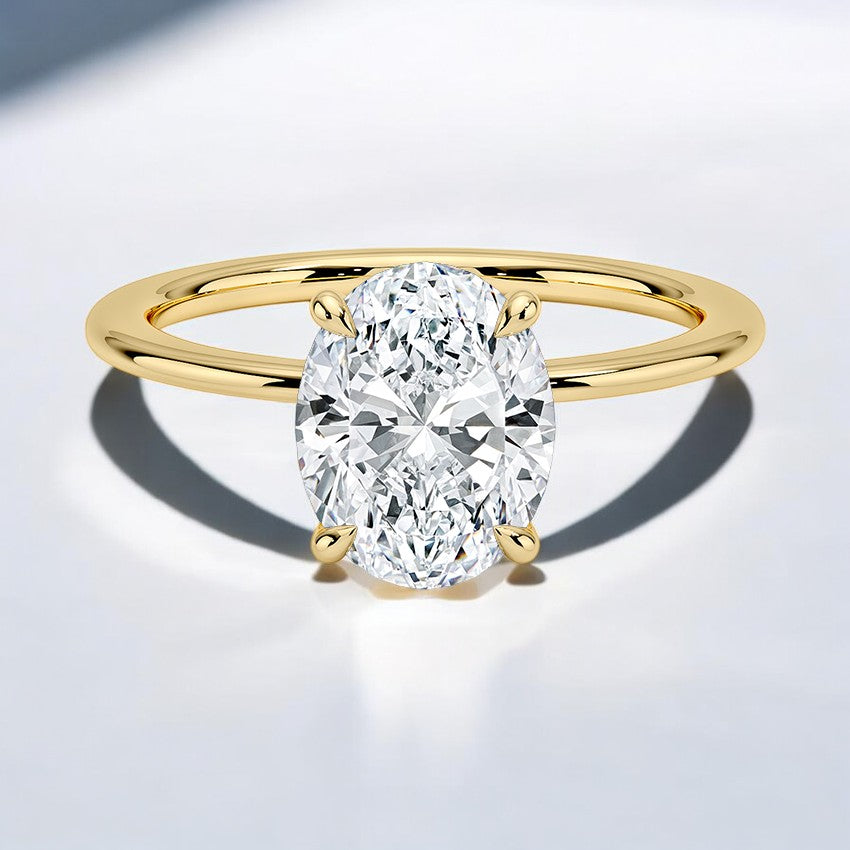 Petite Secret Halo Lab Grown Diamond Engagement Ring – Charming and Graceful Aesthetic