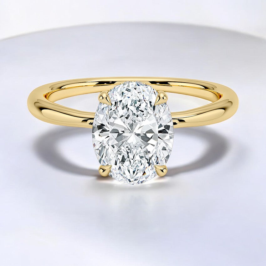 Hidden Halo Lab Grown Diamond Engagement Ring – Graceful and Understated Luxury