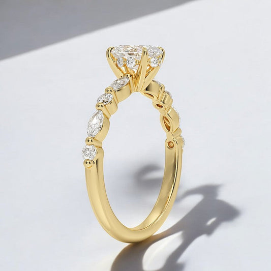 Hidden Halo Lab Grown Diamond Engagement Ring – Intricate Design with a Modern Twist