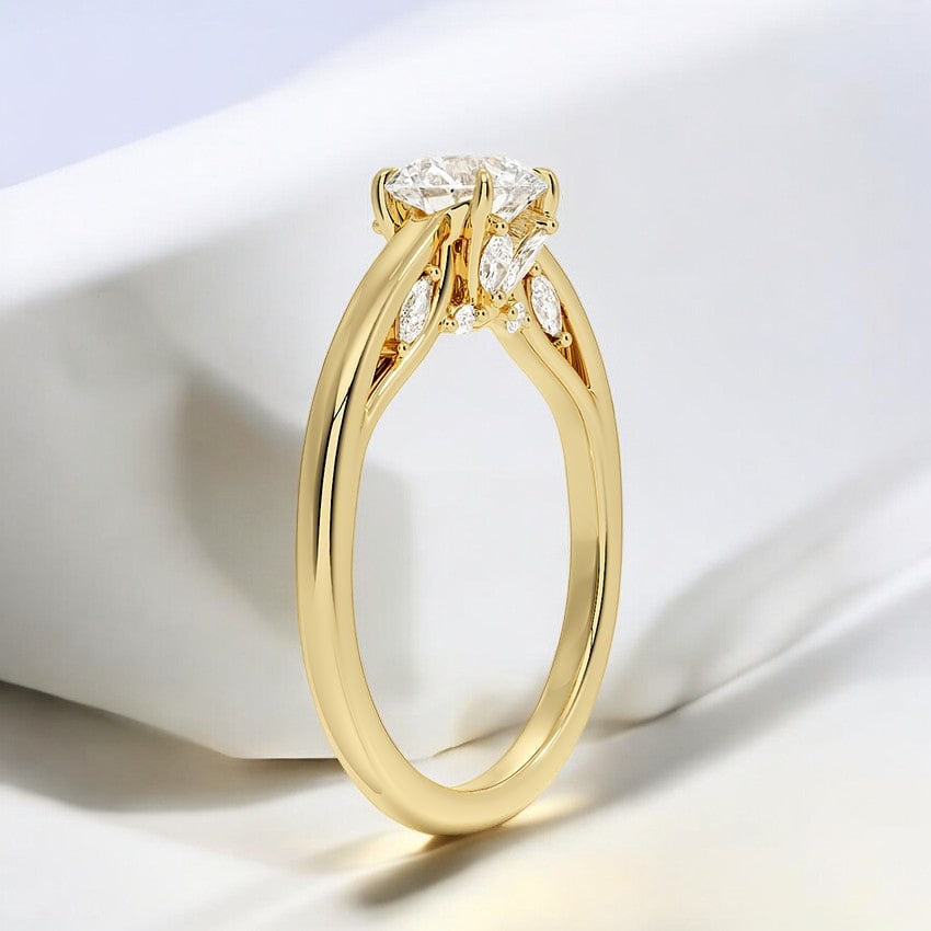 Secret Garden Adorned Gallery Solitaire Engagement Ring – Graceful and Understated Luxury