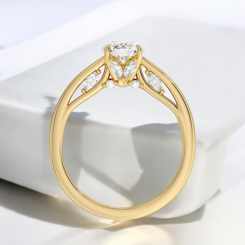 Secret Garden Adorned Gallery Solitaire Engagement Ring – Graceful and Understated Luxury