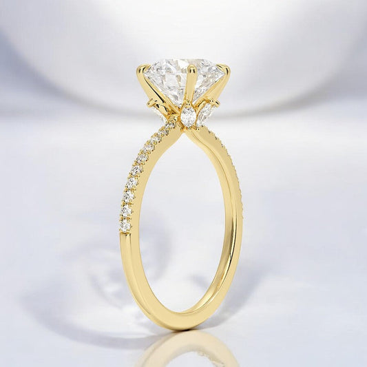 Hidden Halo Lab Grown Diamond Engagement Ring – Simple Yet Stunning in Every Detail