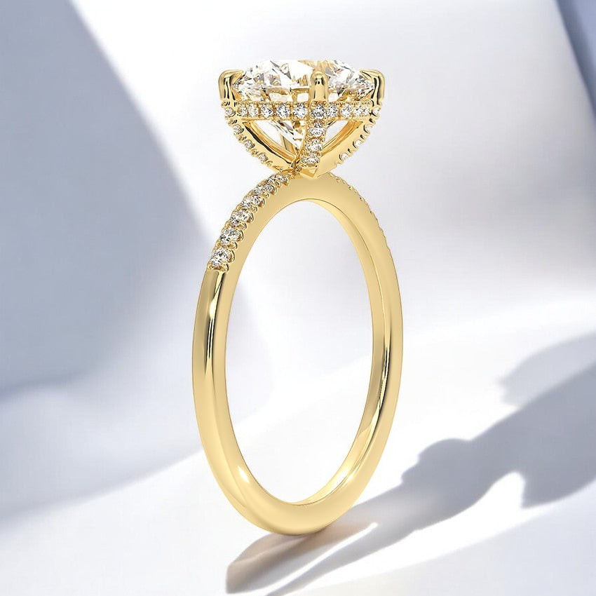 One-Quarter Coverage Lab Grown Diamond Engagement Ring – Bold and Timeless Elegance