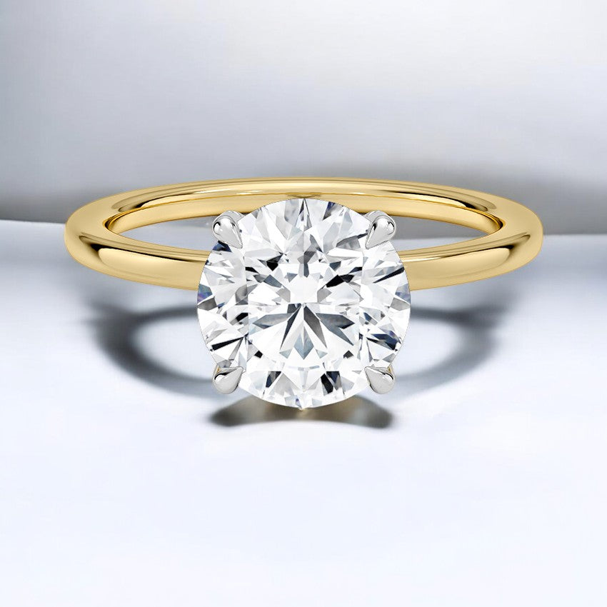 Mixed Metal Lab Grown Diamond Engagement Ring – Graceful and Understated Luxury