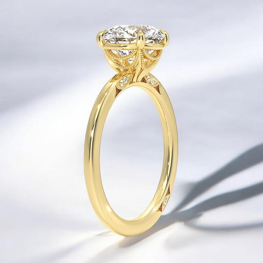 Lab Grown Diamond Engagement Ring – Intricate Design with a Modern Twist