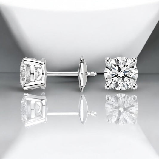 Perfect 4-Prong Certified Lab Diamond Stud Earrings