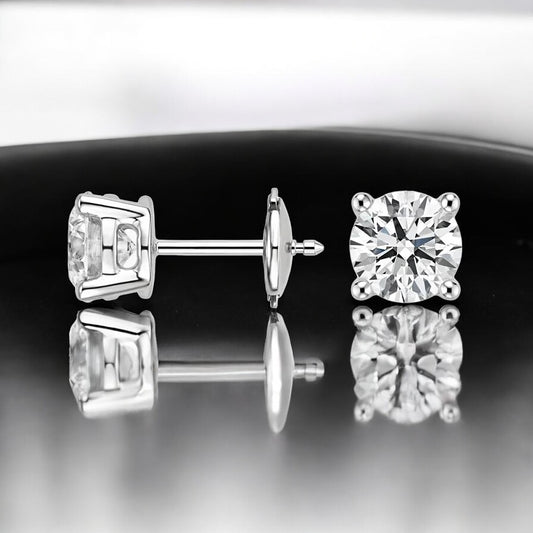 Perfect 4-Prong Lab Diamond Stud Earrings