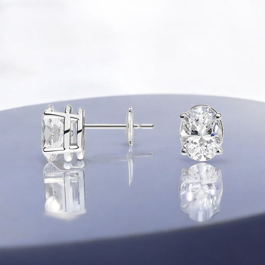Oval Lab Grown Diamond Stud Earrings
