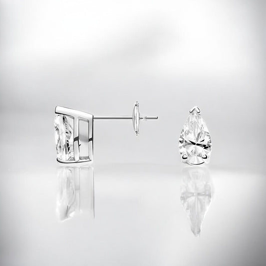 Pear Diamond Stud Earrings