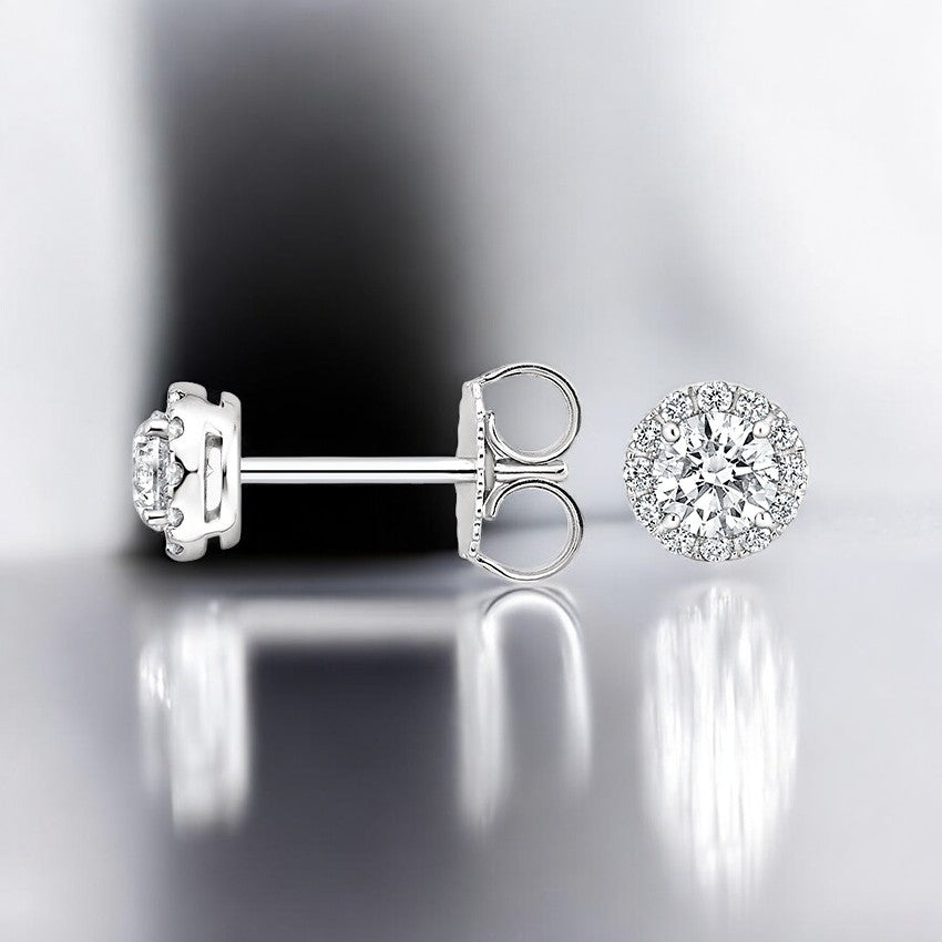Lab Grown Diamond Halo Stud Earrings