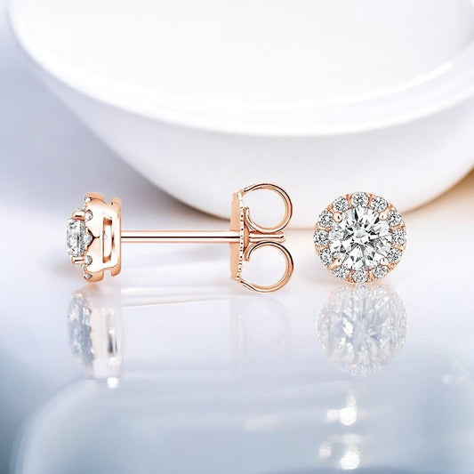 Diamond Halo Earrings