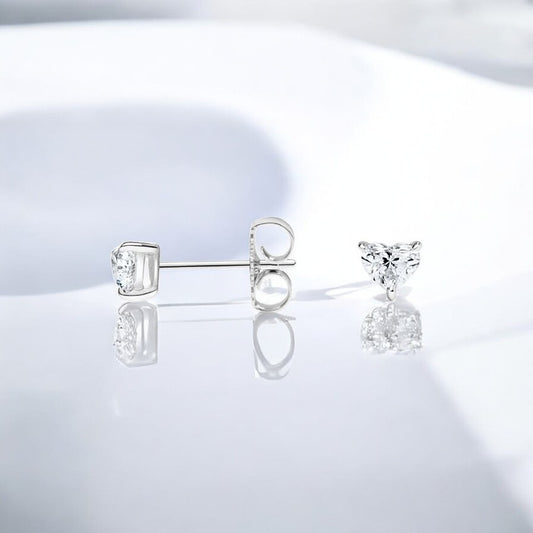 Heart Lab Diamond Stud Earrings