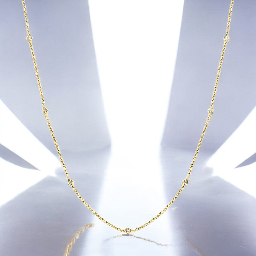 Lab Diamond Station Necklace