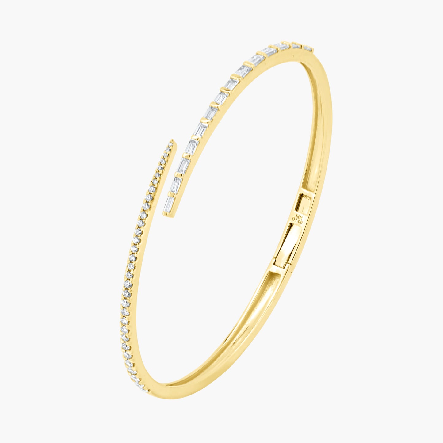 14K Yellow Gold Baguette Bangle-BG00001B