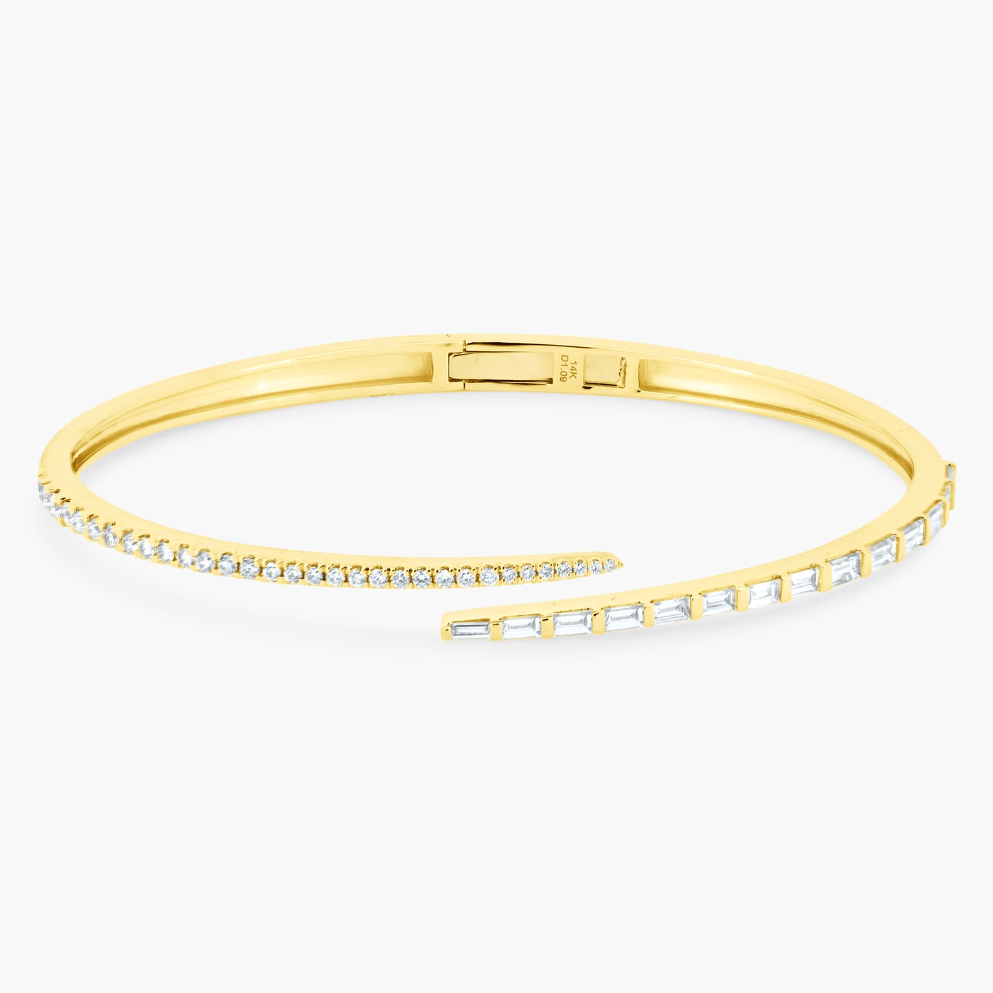 14K Yellow Gold Baguette Bangle-BG00001B