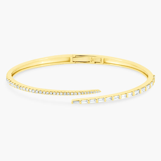 14K Yellow Gold Baguette Bangle-BG00001B