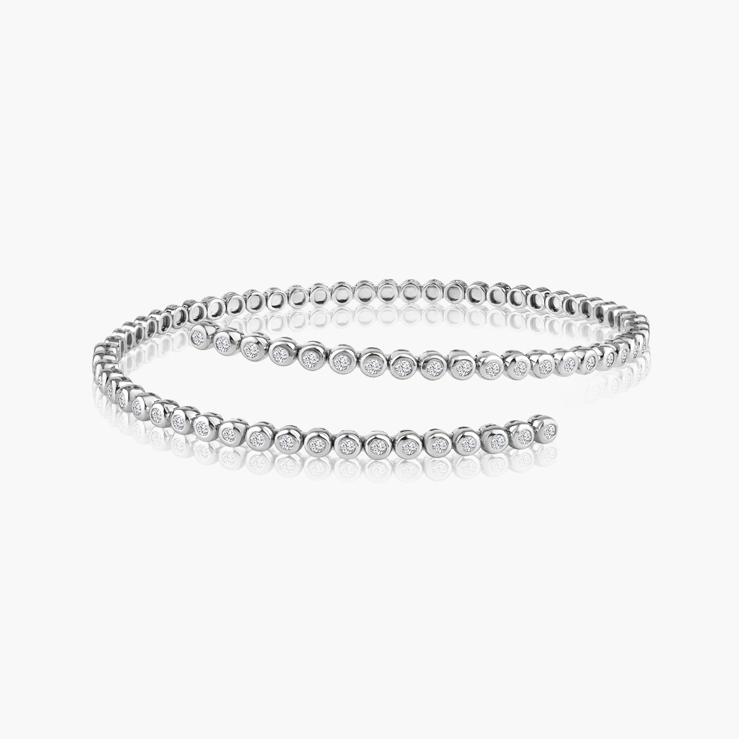 14K White Gold Wrap Bangle-BG00009RZ