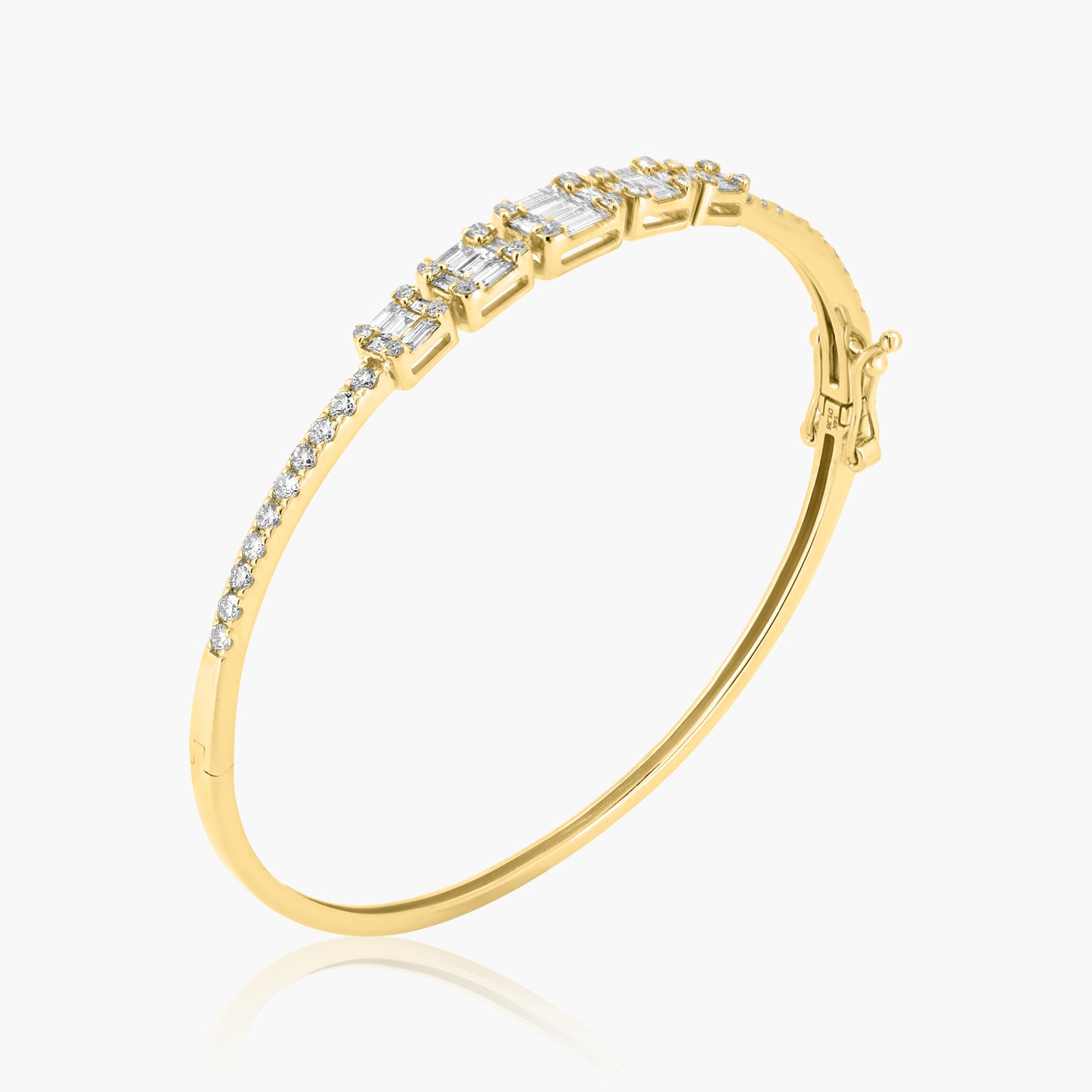 14K Yellow Gold Baguette Bangle-BG05340