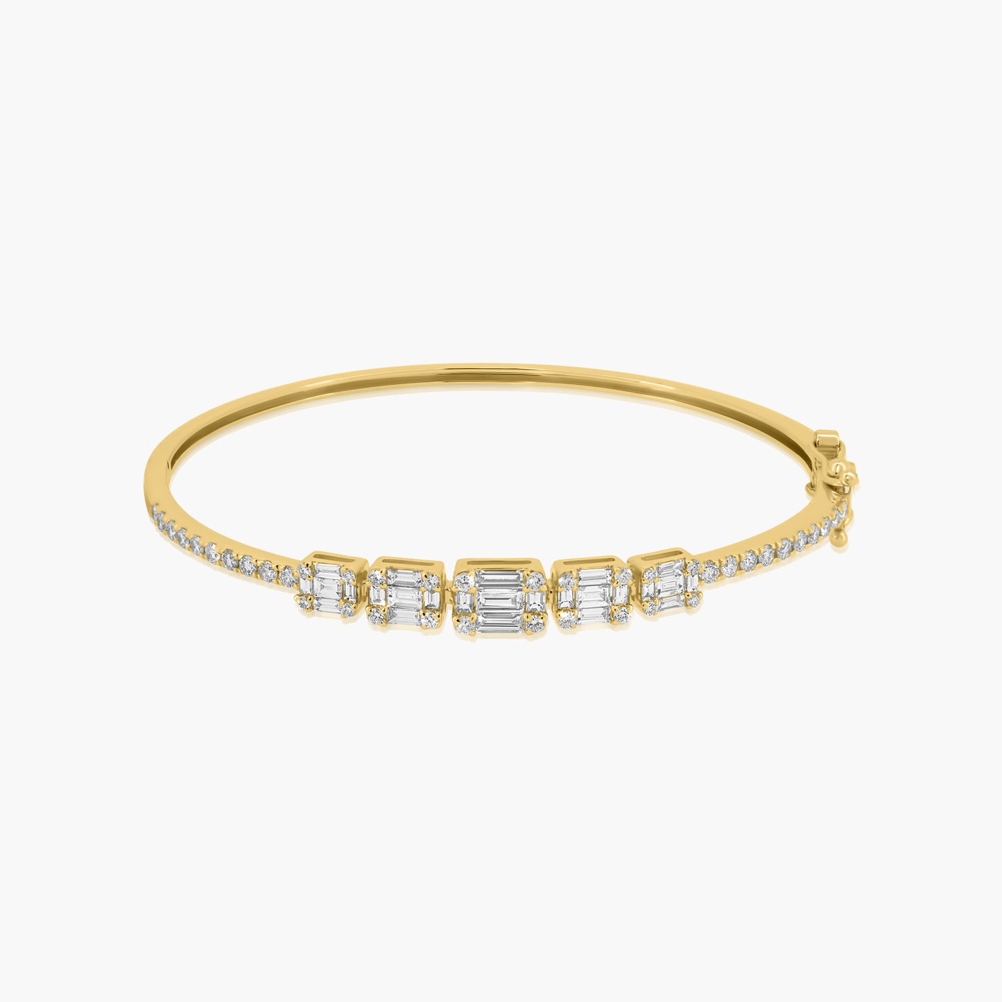 14K Yellow Gold Baguette Bangle-BG05340