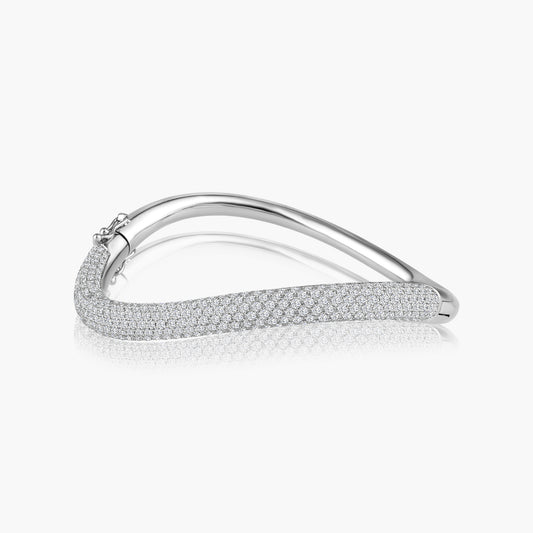 14K White Gold Statement Bangle-BG120285LC