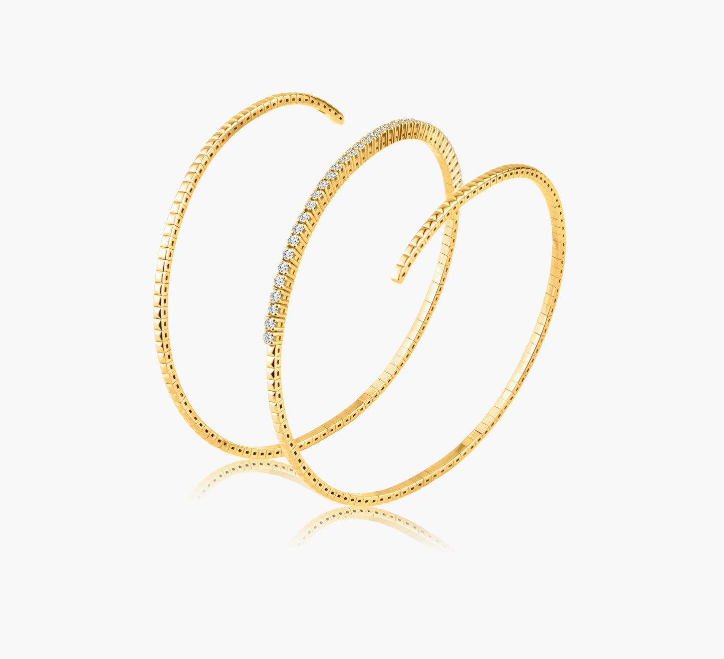 14K Yellow Gold Wrap Statement Bangle - BG39PSC817539D1