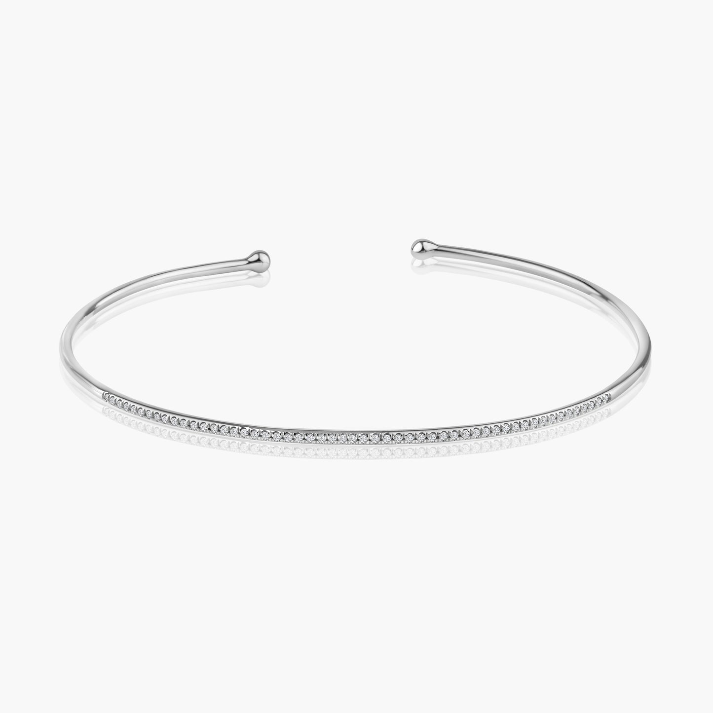 14K White Gold Fashion Cuff Bangle-BG601287L01