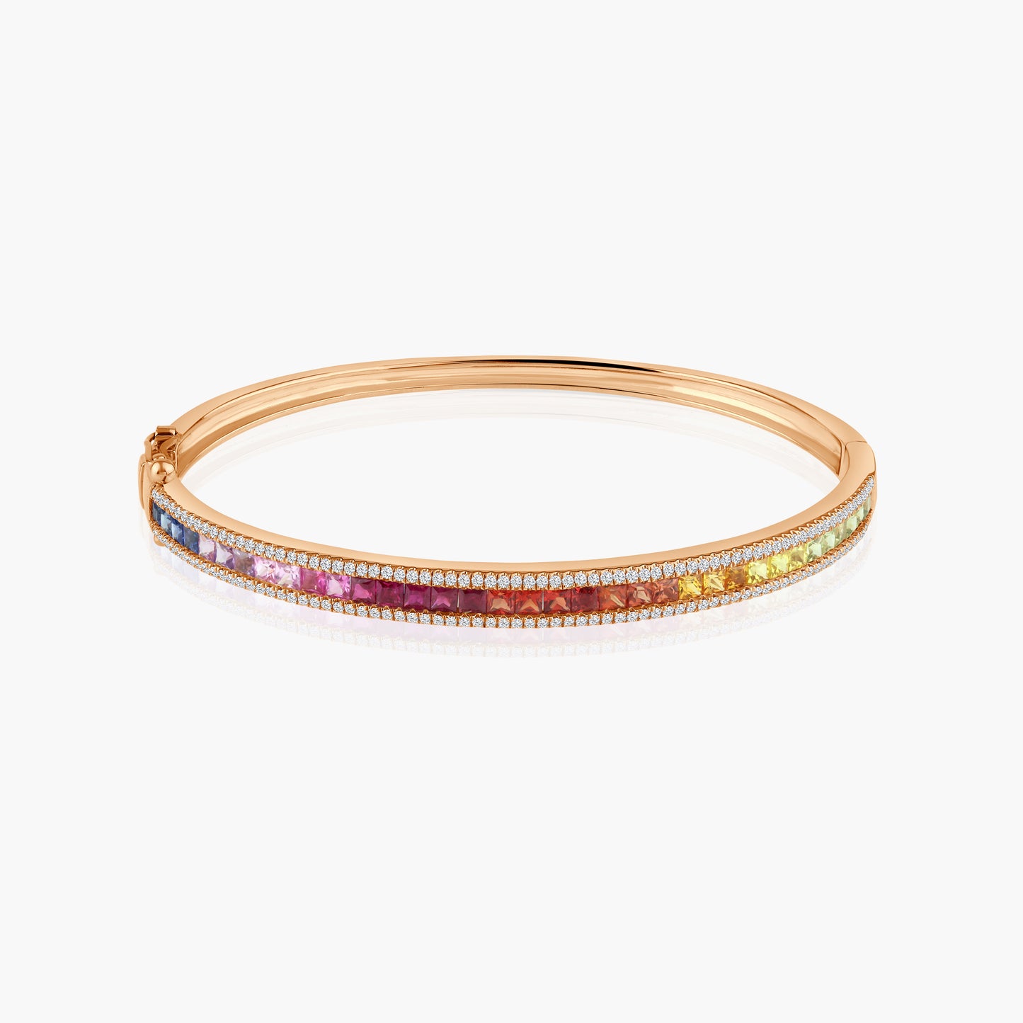 14K Rose Gold Colored Gemstone Bangle-BG60538603