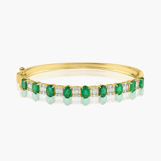 14K Yellow Gold Colored Gemstone Bangle-BG60566303E