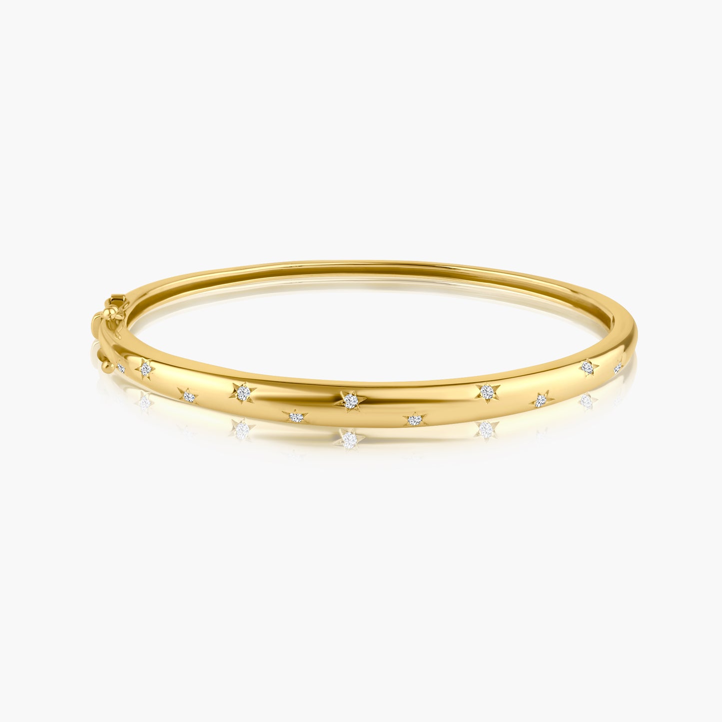 14K Yellow Gold Starburst Bangle-BG606083L01