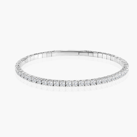 14K White Gold Round Diamond Fashion Bangle - BGMJ4026-3.0FB