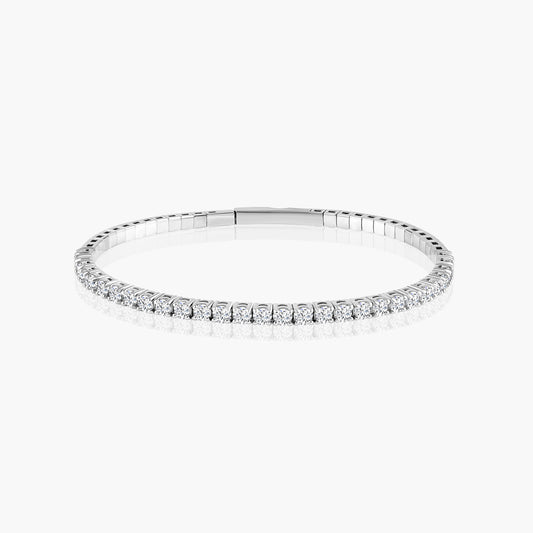 14K White Gold Fashion Bangle - BGMJ4086-2.0CBMC