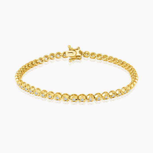 14K Yellow Gold Round Diamond Tennis Bracelet - BHCR-1.7BMC