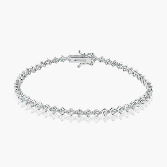 14K White Gold Round Diamond Tennis Bracelet - BHSQ-2.0BMC