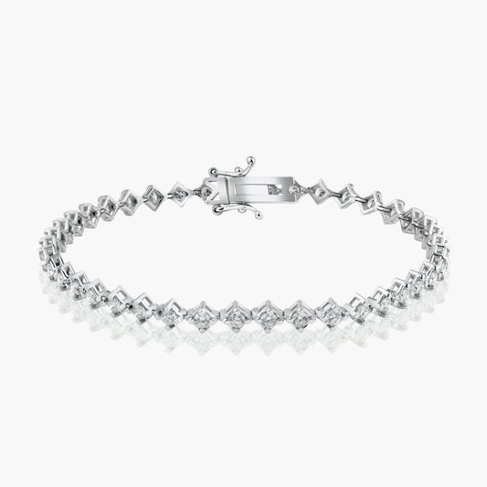 14K White Gold Round Diamond Tennis Bracelet - BHSQ-2.3BMC