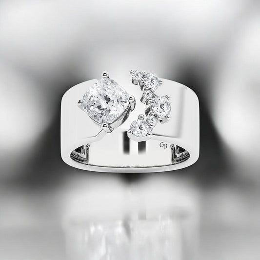 Cushion & Round Lab Grown Diamond Cigar Fashion Band