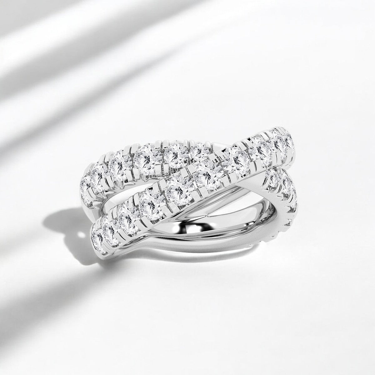 Round Lab Grown Diamond Crossover Fashion Band